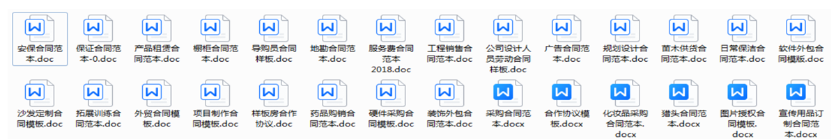 常用合同模板范本28套（共7套打包）大图