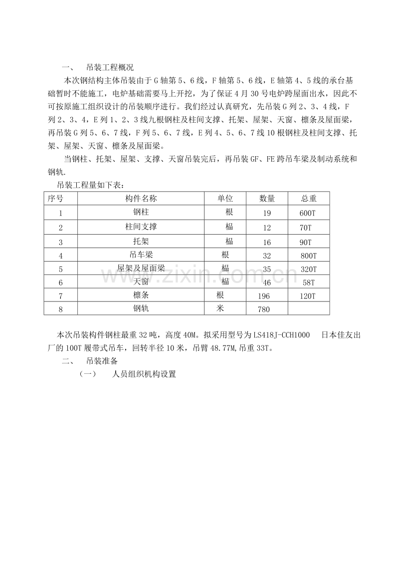 某钢结构厂房吊装施工方案.doc_第3页