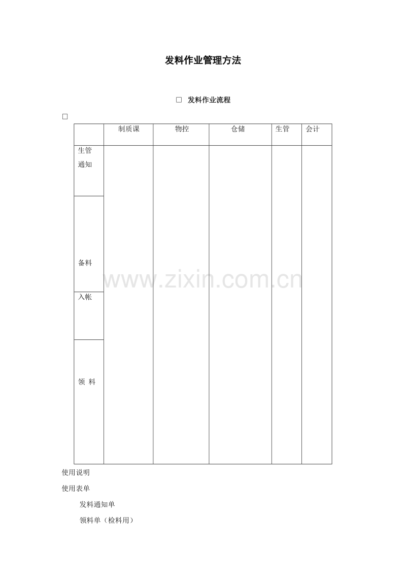 仓储发料作业管理办法.doc_第1页