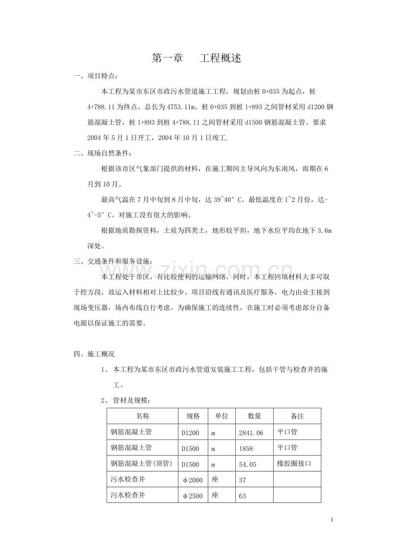 市政污水管道施工组织设计方案.doc_第1页