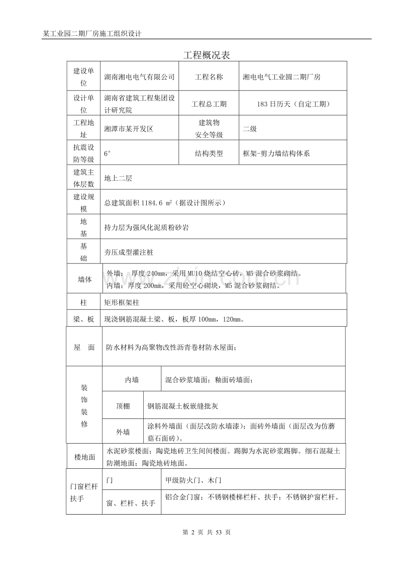 某工业园二期厂房施工组织设计方案.doc_第2页