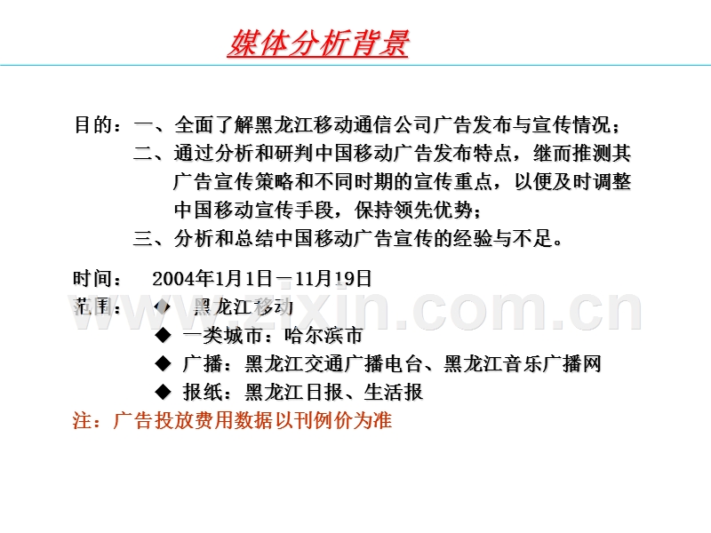 黑龙江移动通信公司媒体广告投放分析.PPT_第2页