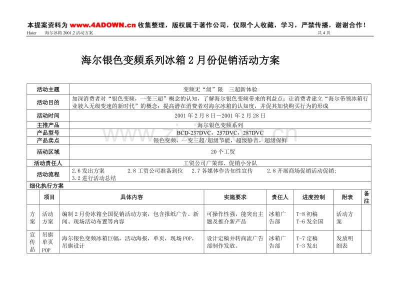 海尔银色变频系列冰箱2001年2月份促销活动方案.doc_第2页