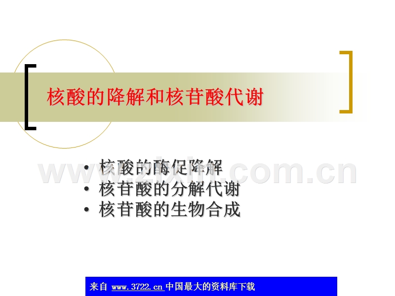 生物化学-核苷降解和核苷酸代谢.ppt_第1页