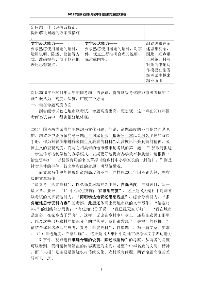 2012年国家公务员考试申论答题技巧及范文解析.doc_第3页