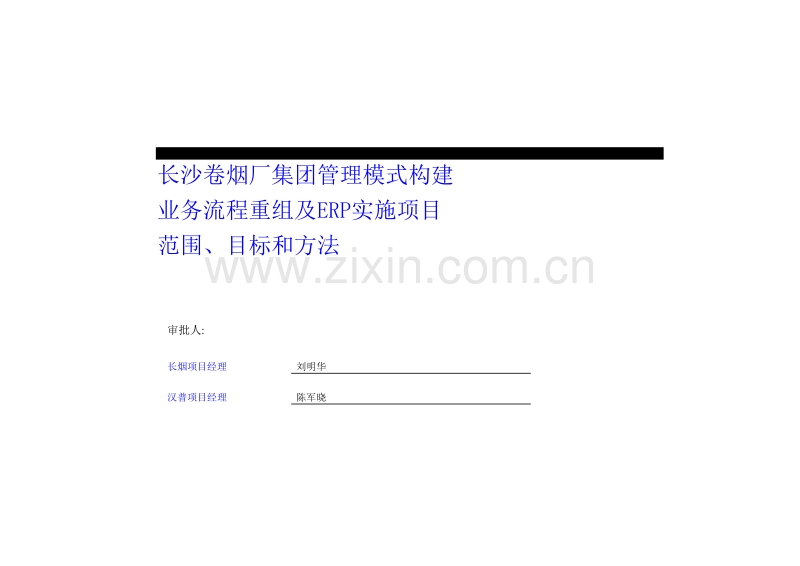 长沙卷烟厂业务流程重组和ERP实施项目-工作的范围、目标和方法.doc_第1页