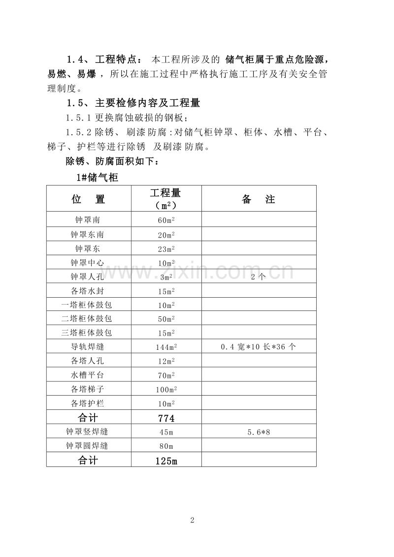 煤气柜检修施工组织设计方案.doc_第2页