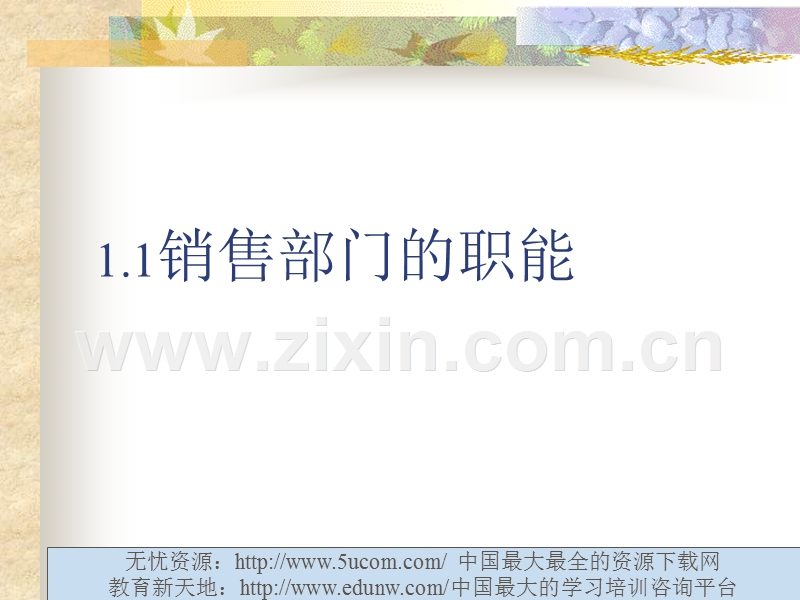 销售部门的职能.PPT_第1页