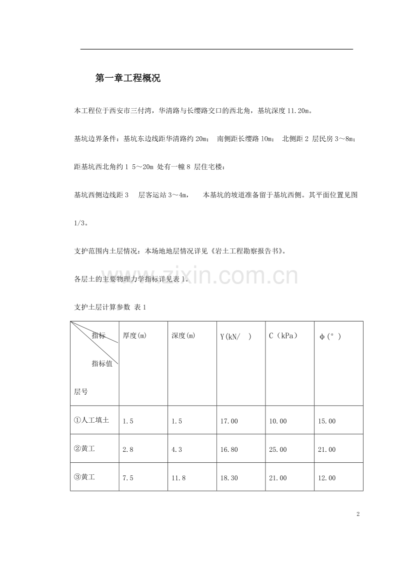 陕西物资储备管理局职工培训中心降水及基坑支护施工方案.doc_第2页