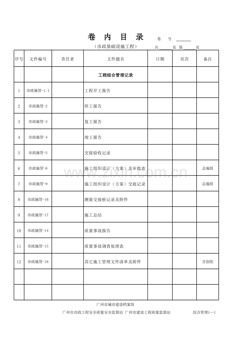 广州市市政基础设施工程档案编制指南2011年4月.xls_第2页