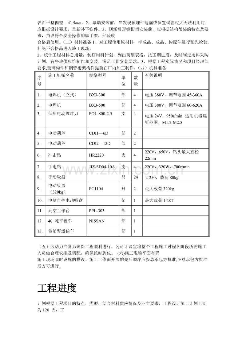 中庭花篮式玻璃幕墙施工组织设计方案.doc_第3页