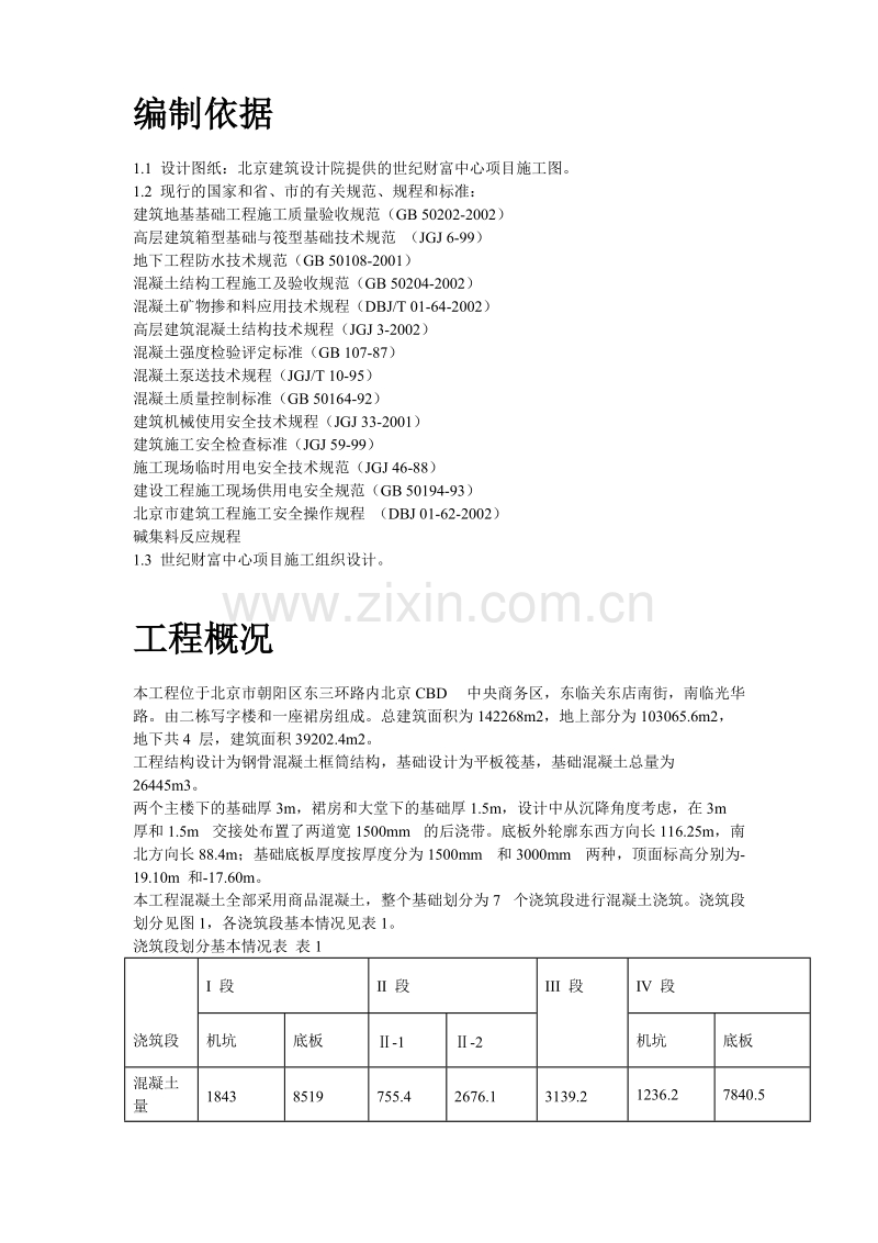 世纪财富中心基础底板混凝土工程施工组织设计方案.doc_第2页