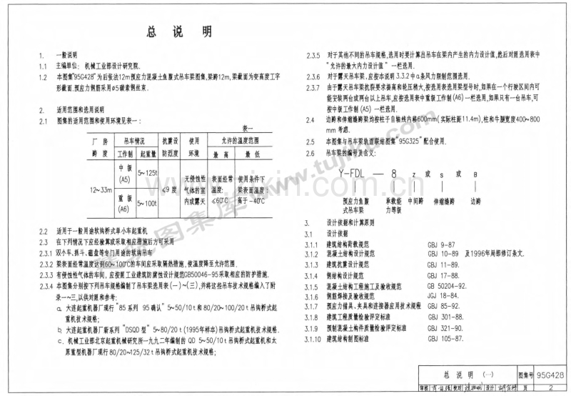 95G428 12m预应力混凝土鱼腹式吊车梁.pdf_第2页