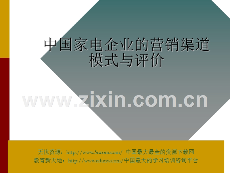 中国家电企业的营销渠道模式与评价.PPT_第1页