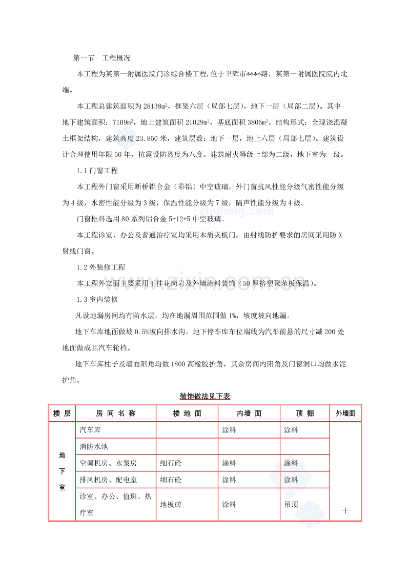 某医院综合楼装饰装修施工方案.doc_第1页