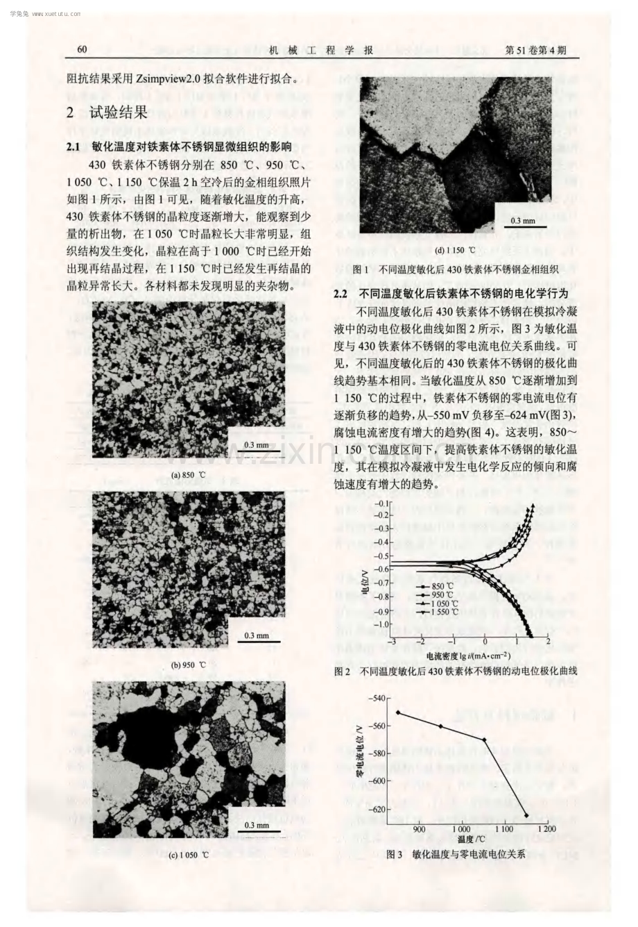 不同敏化温度和冷凝液成分对430铁素体不锈钢电化学腐蚀行为影响.pdf_第3页