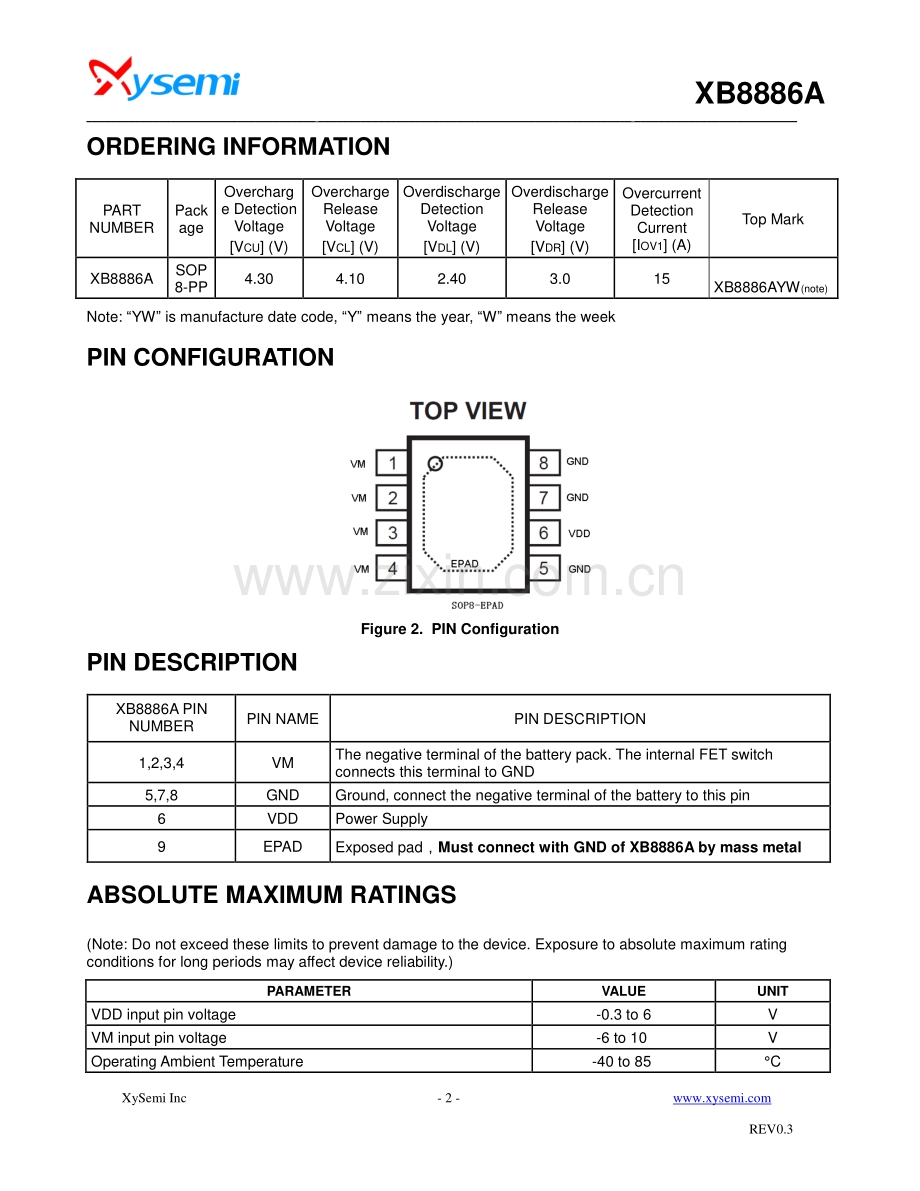 xb8886a保护ic-XB8886A中文资料-骊微电子.pdf_第2页