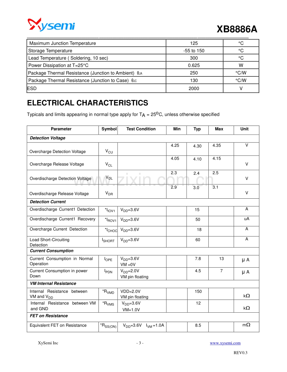 xb8886a保护ic-XB8886A中文资料-骊微电子.pdf_第3页