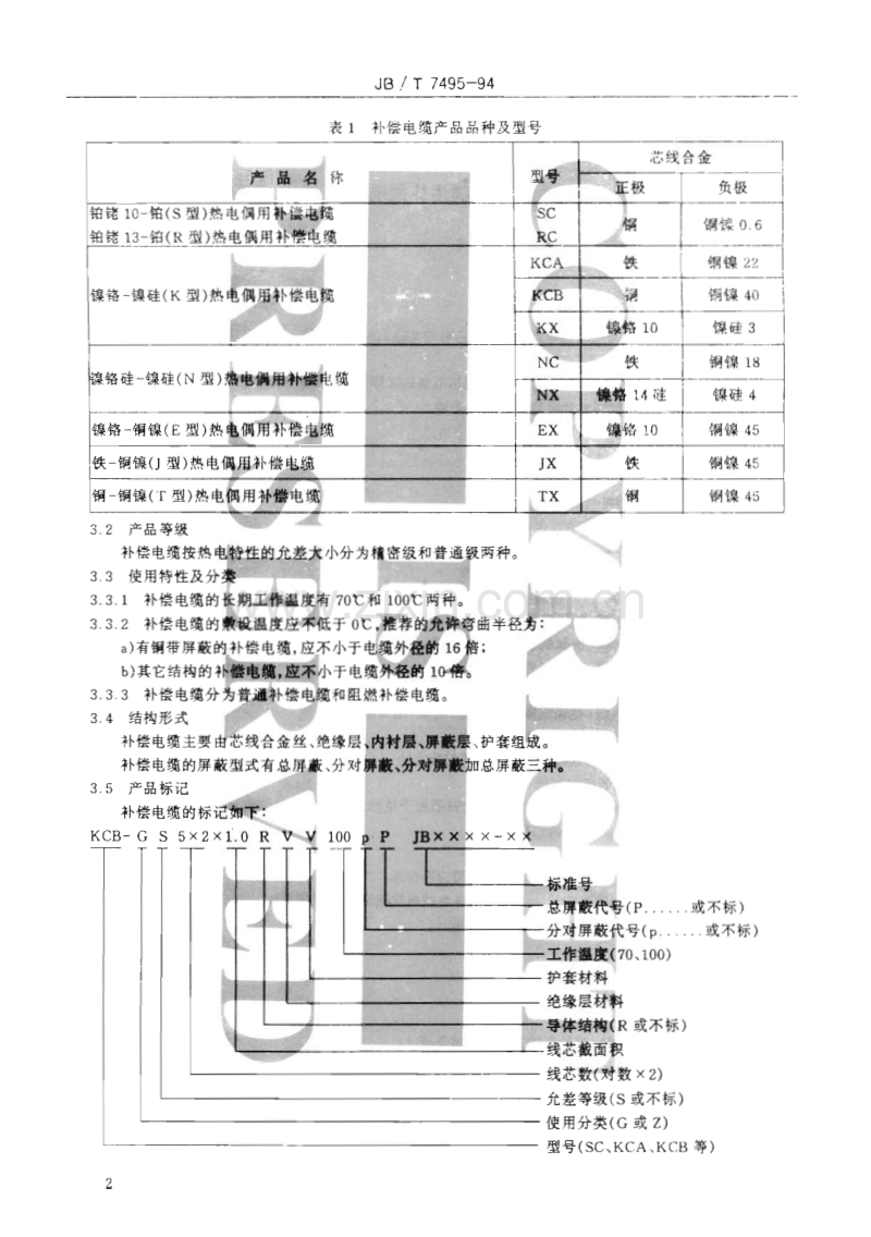 JB／T 7495-1994 热电偶用补偿电缆.pdf_第3页