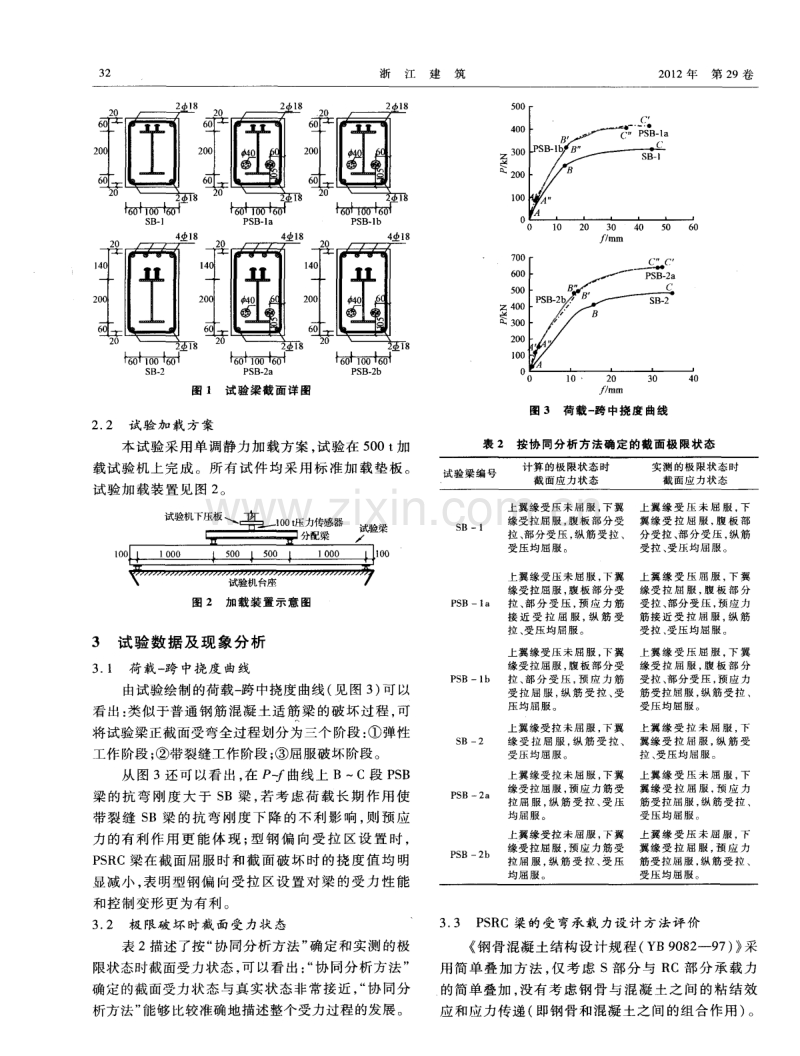 预应力钢骨混凝土（PSRC）梁的受弯承载力试验研究.pdf_第2页