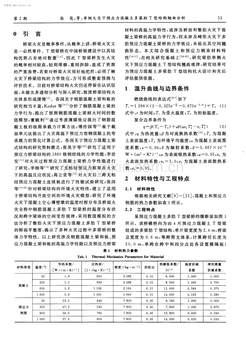 单侧火灾下预应力混凝土多梁肋T型结构翘曲分析.pdf_第2页