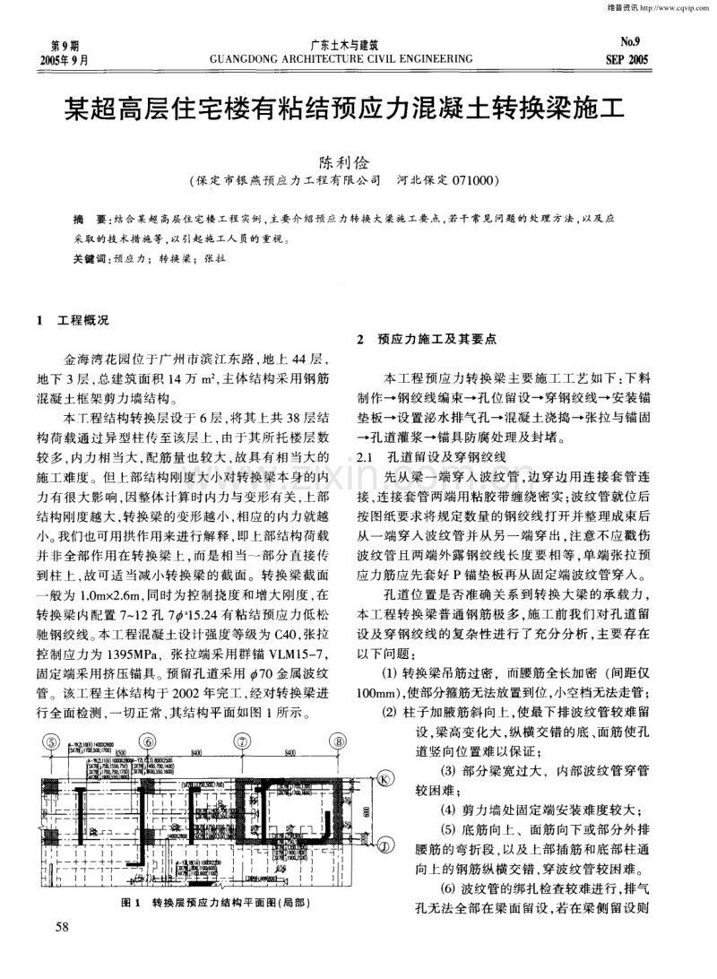 某超高层住宅楼有粘结预应力混凝土转换梁施工.pdf_第1页