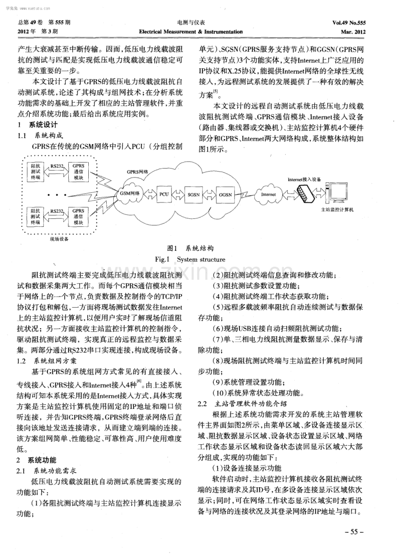 基于GPRS的低压电力线载波阻抗自动测试系统设计与应用.pdf_第2页