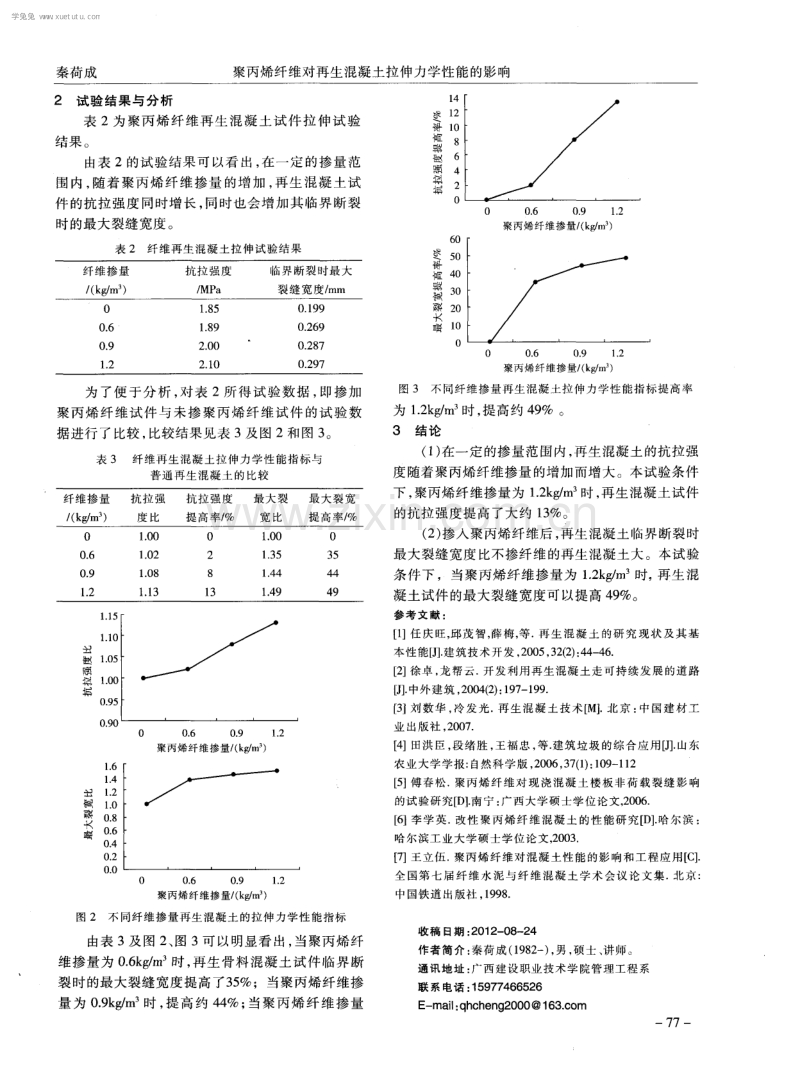 聚丙烯纤维对再生混凝土拉伸力学性能的影响.pdf_第2页