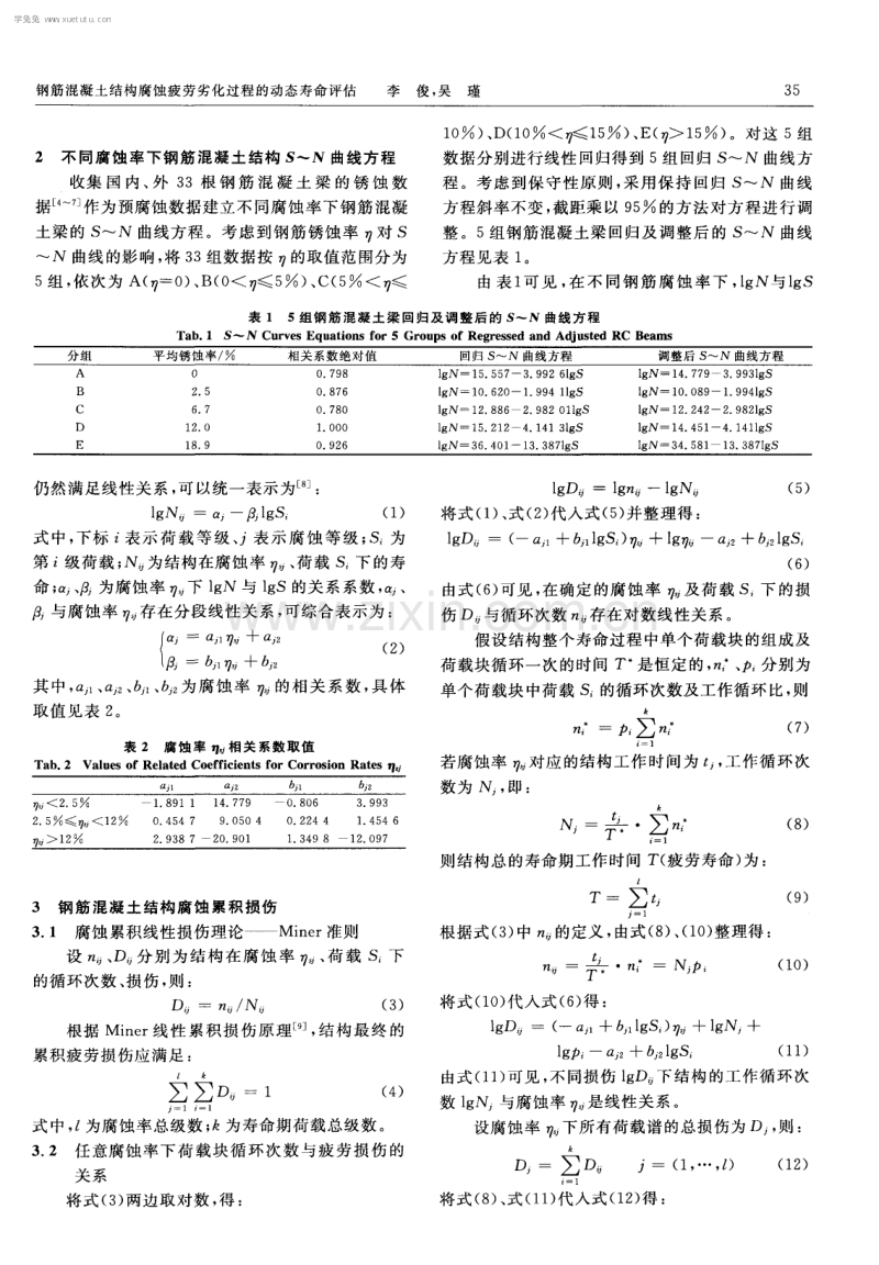 钢筋混凝土结构腐蚀疲劳劣化过程的动态寿命评估.pdf_第2页