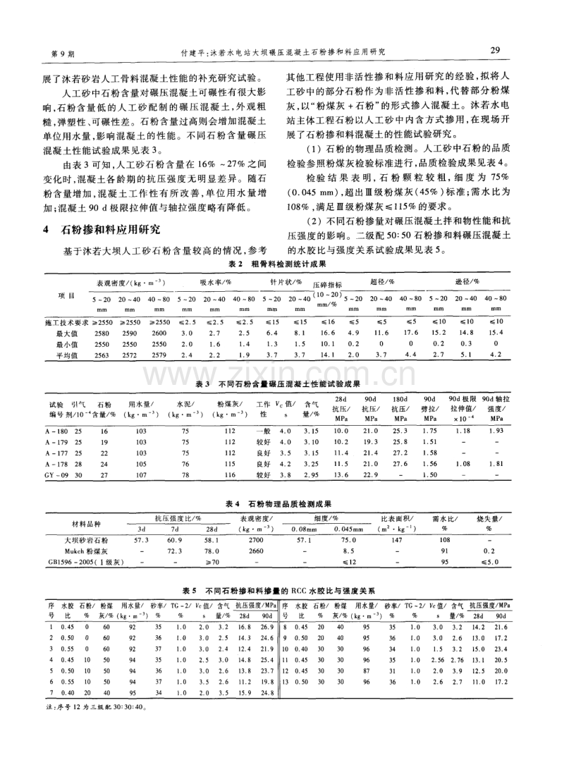 沐若水电站大坝碾压混凝土石粉掺和料应用研究.pdf_第2页