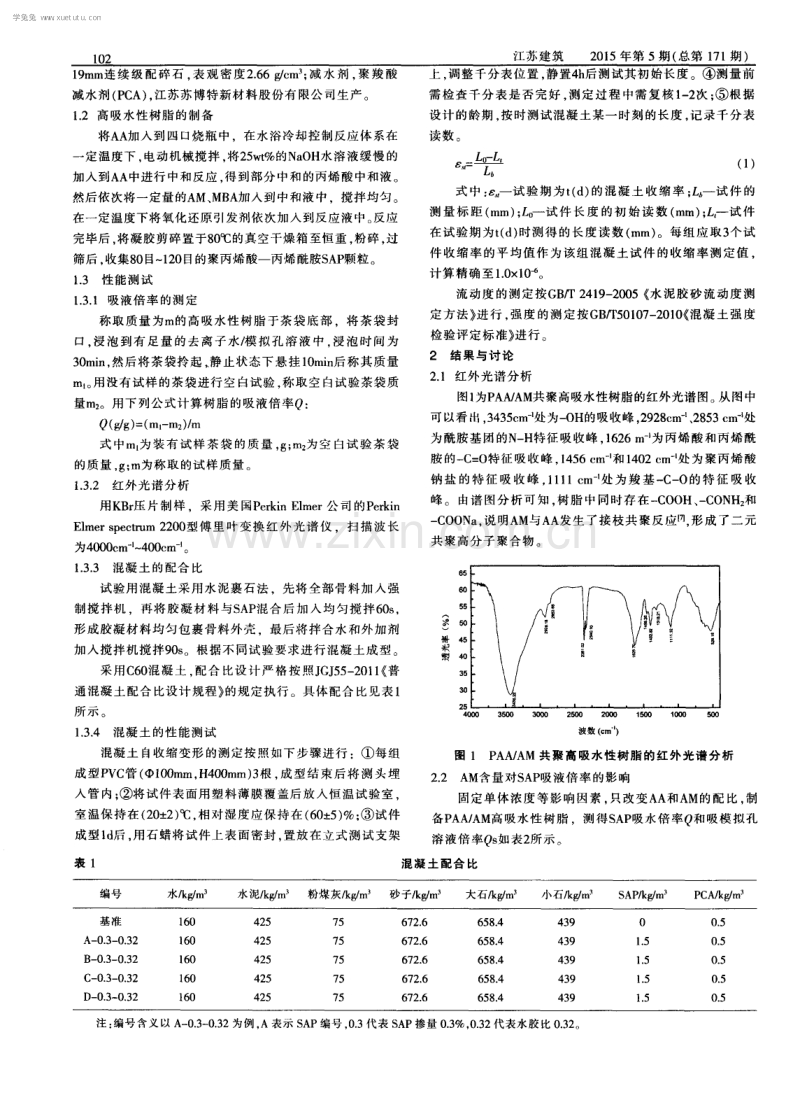 二元共聚高吸水性树脂对混凝土性能的影响.pdf_第2页