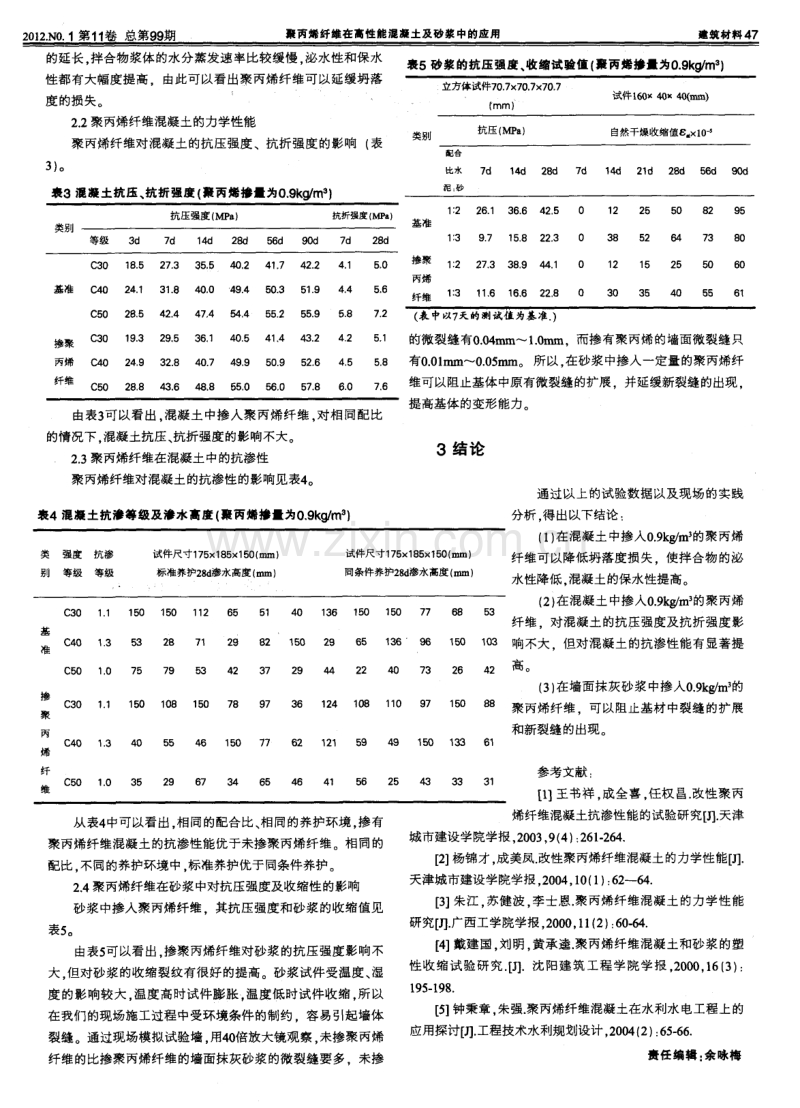 聚丙烯纤维在高性能混凝土及砂浆中的应用.pdf_第2页