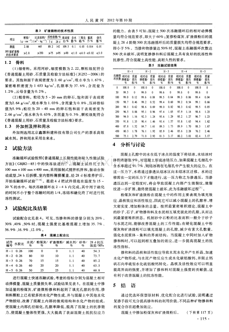 复掺掺和料对混凝土抗冻性的影响试验.pdf_第2页