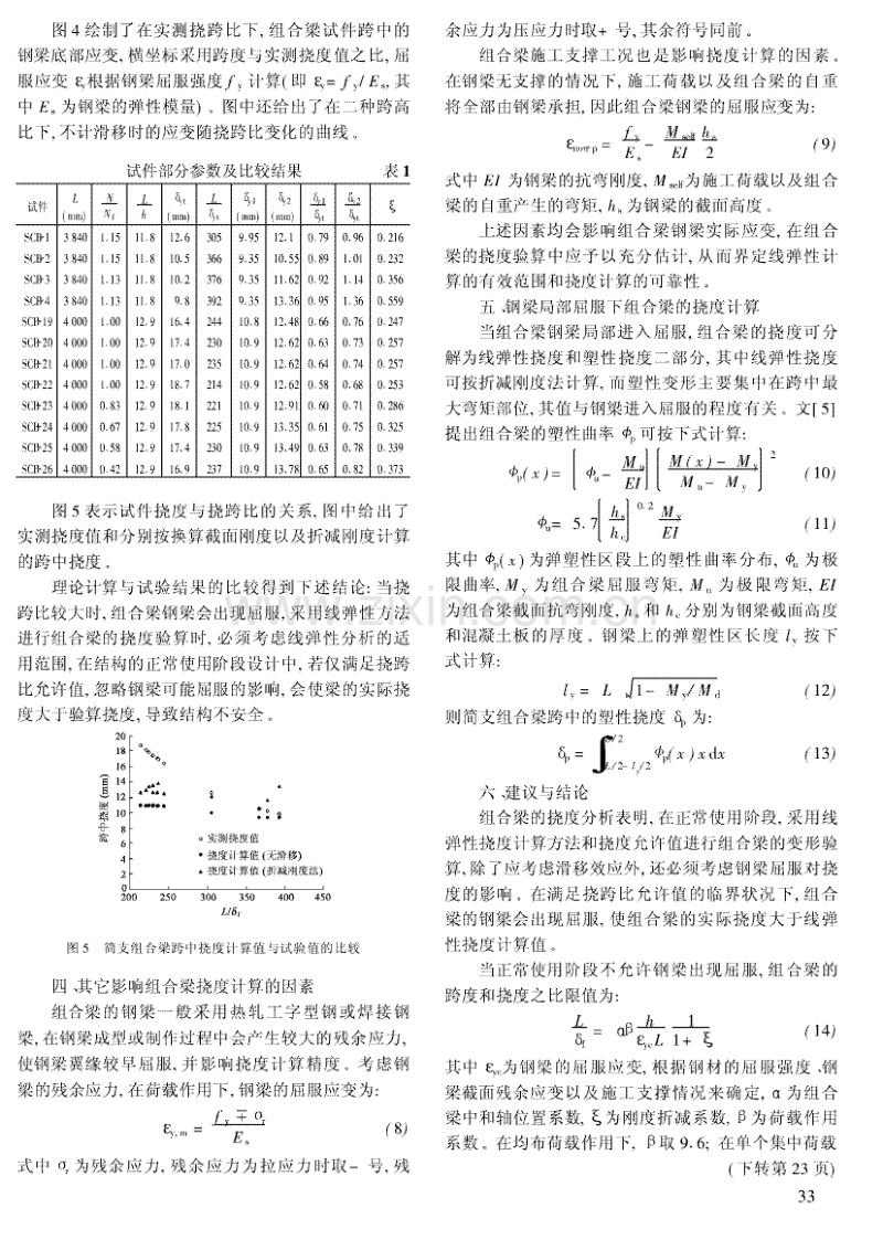 影响钢-混凝土组合梁挠度计算的几个因素 .pdf_第3页