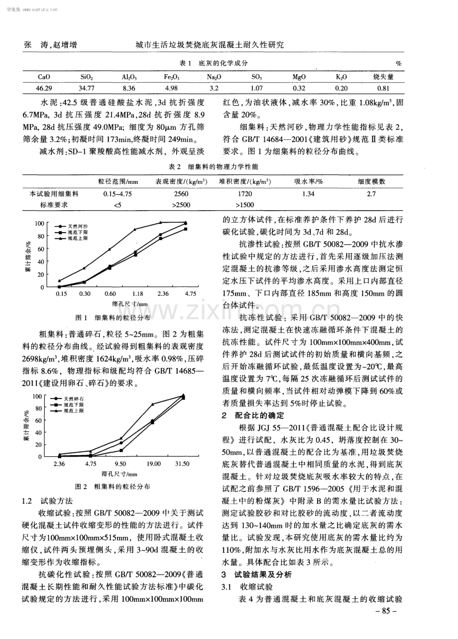 城市生活垃圾焚烧底灰混凝土耐久性研究.pdf_第2页