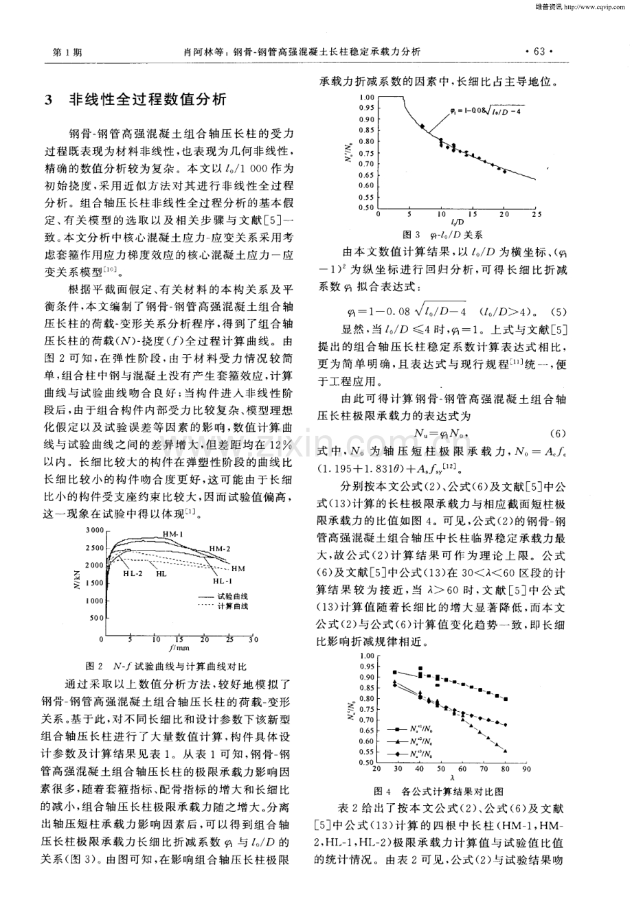 钢骨-钢管高强混凝土长柱稳定承载力分析.pdf_第3页