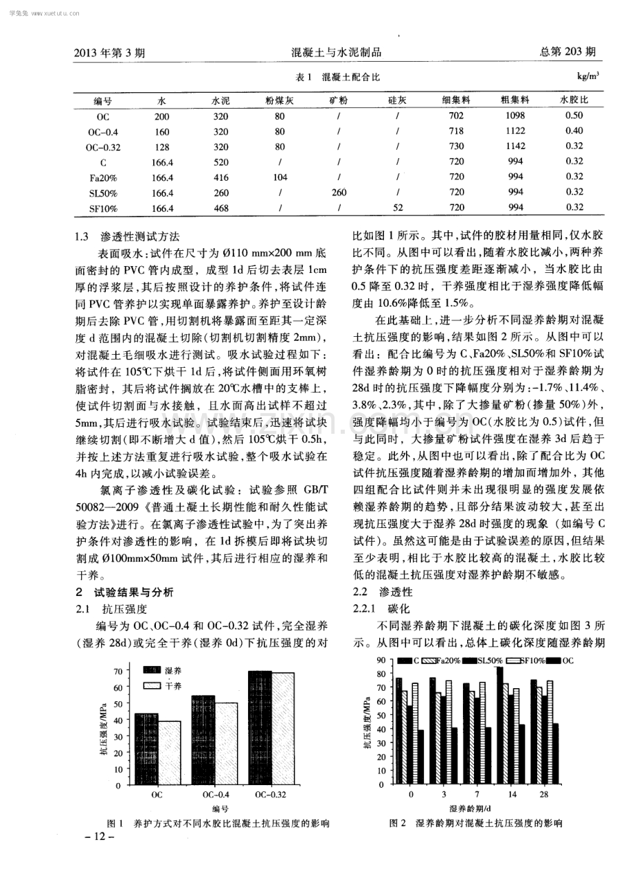 高性能混凝土湿养龄期研究.pdf_第2页