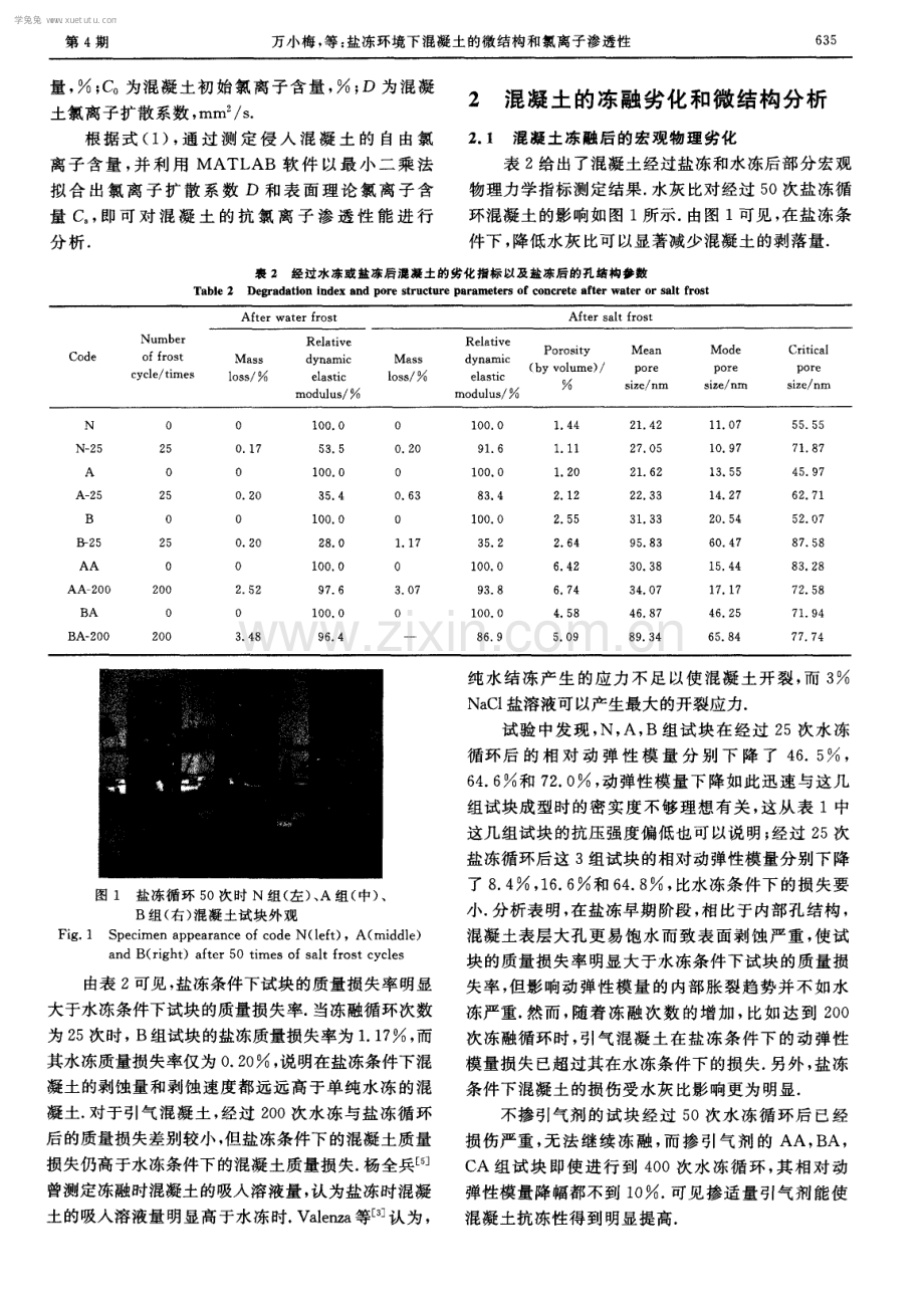 盐冻环境下混凝土的微结构和氯离子渗透性.pdf_第3页