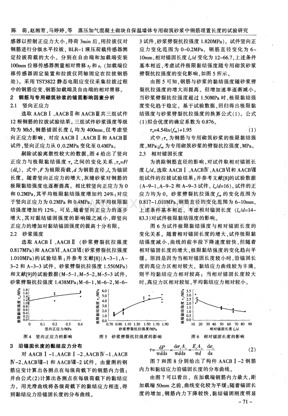 蒸压加气混凝土砌块自保温墙体专用砌筑砂浆中钢筋埋置长度的试验研究.pdf_第3页