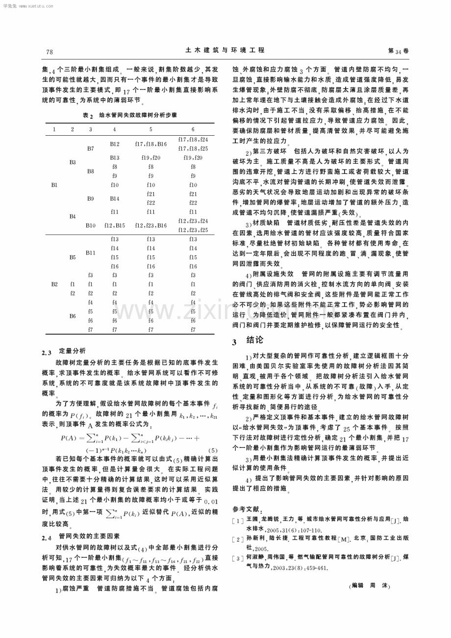 城市给水管网可靠性的故障树分析.pdf_第3页