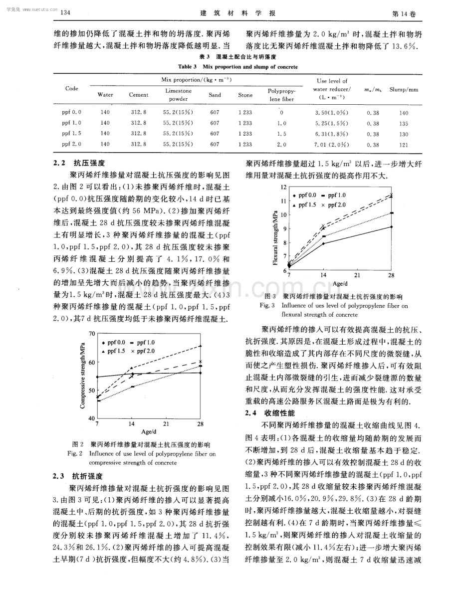 聚丙烯纤维对路用混凝土强度及收缩性能的影响.pdf_第3页