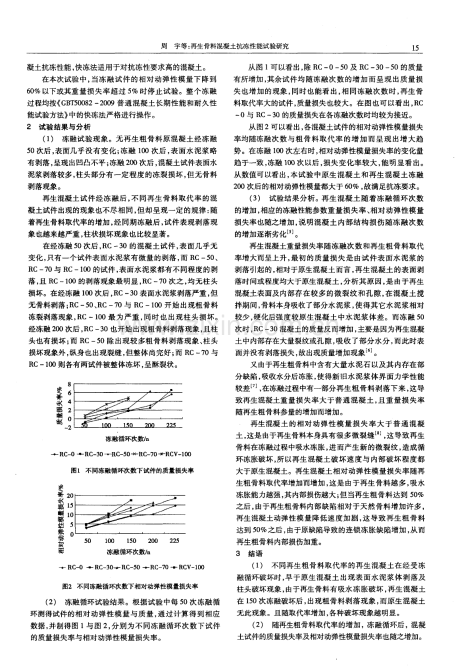 再生骨料混凝土抗冻性能试验研究.pdf_第2页