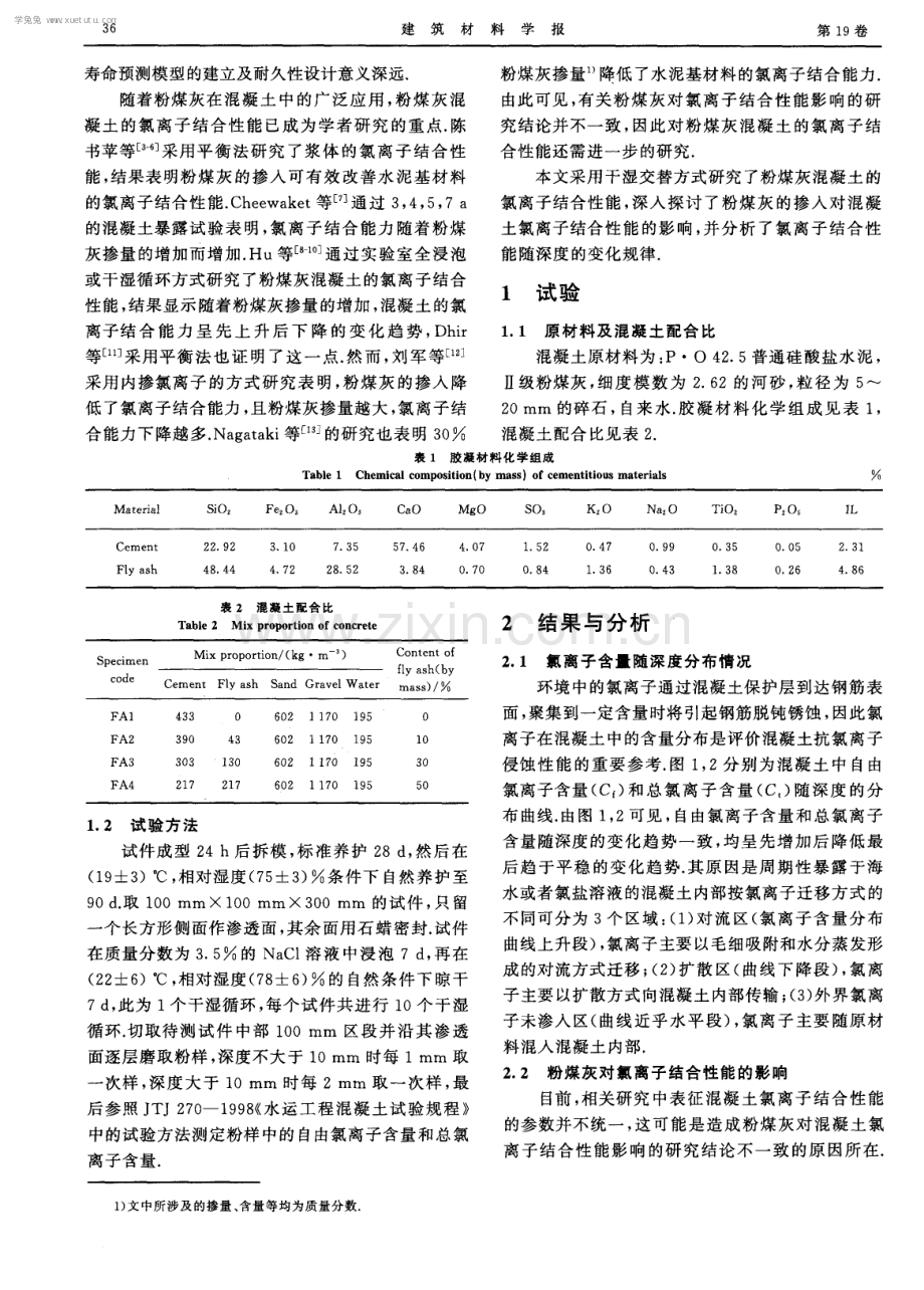 粉煤灰混凝土的氯离子结合性能.pdf_第2页