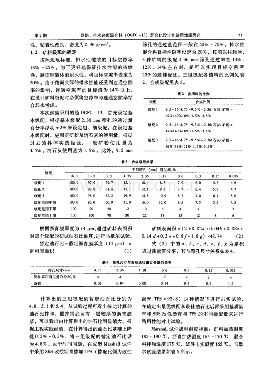 排水路面混合料（OGFC-13）配合比设计和路用性能研究.pdf_第2页