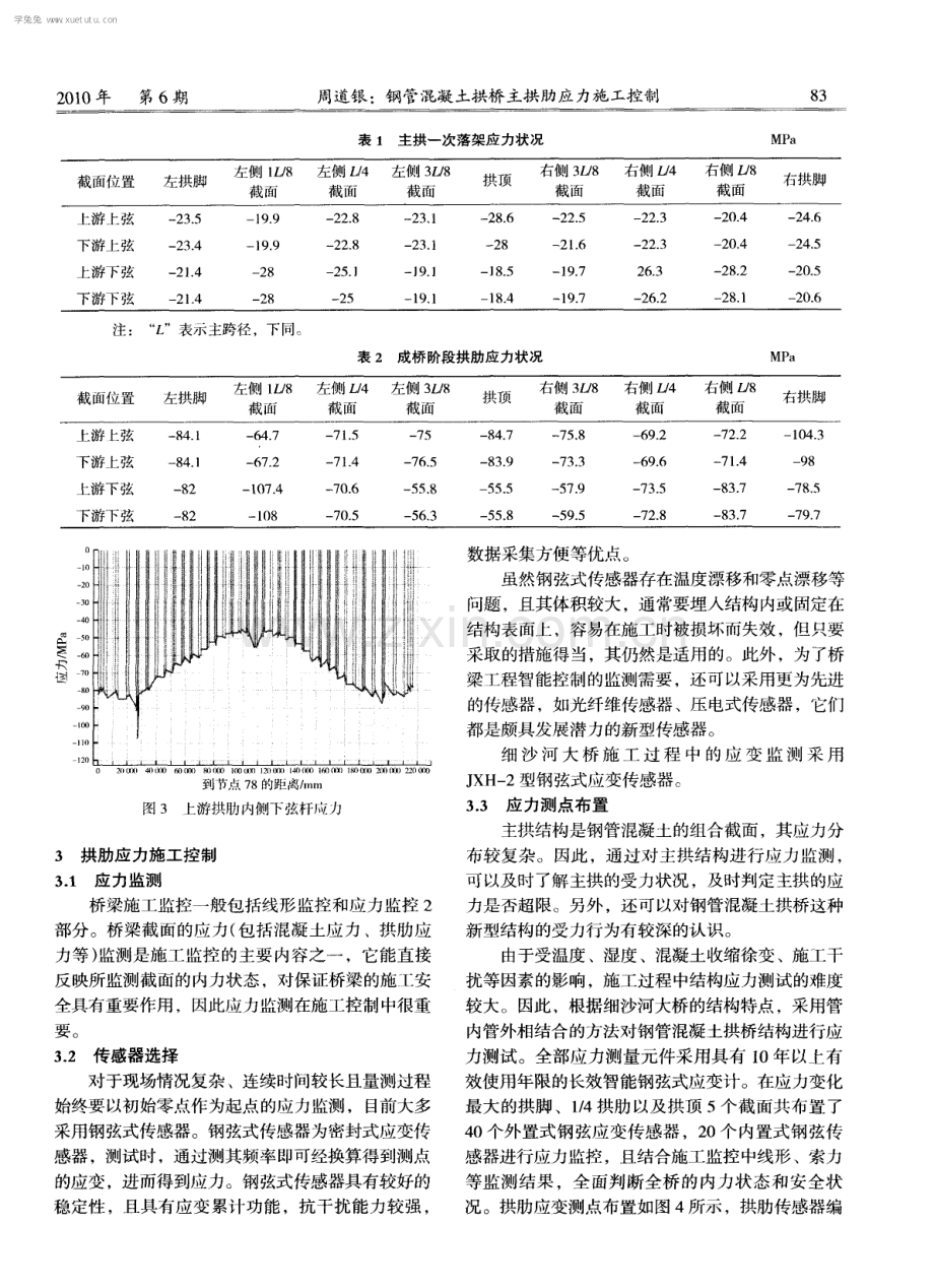 钢管混凝土拱桥主拱肋应力施工控制.pdf_第2页