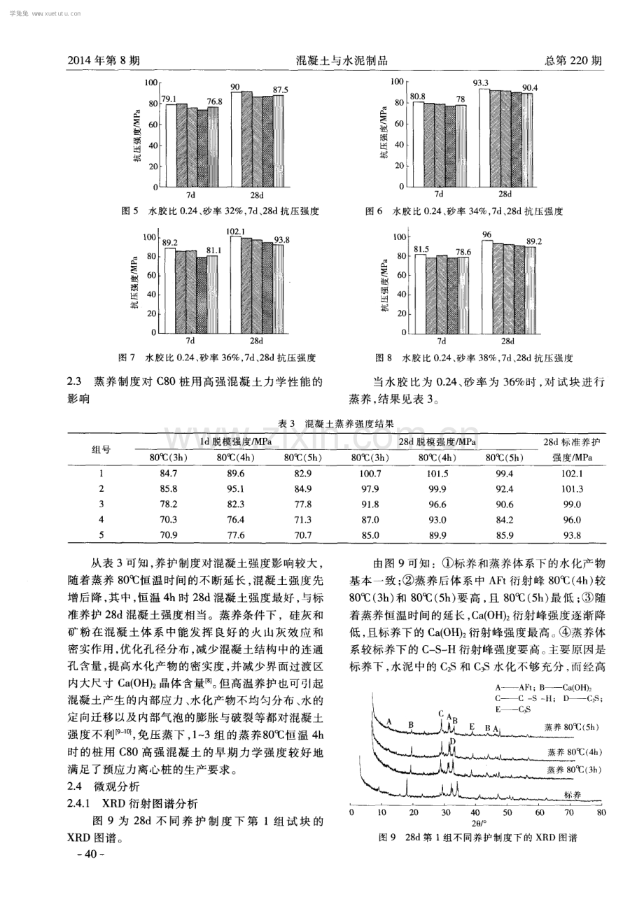 免压蒸预应力离心桩用C80高强混凝土的配制及其力学性能研究.pdf_第3页