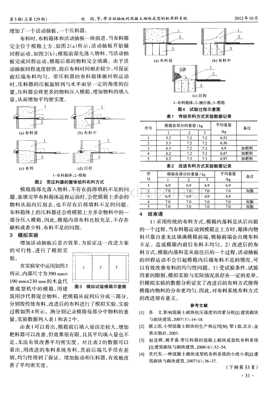 带活动抽板的混凝土砌块成型的机布料系统.pdf_第2页