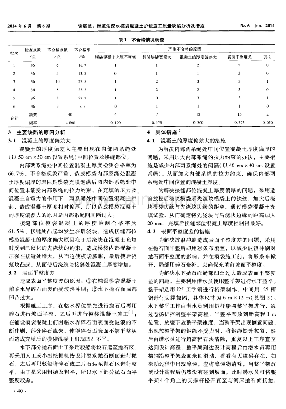 滑道法深水模袋混凝土护坡施工质量缺陷分析及措施.pdf_第2页