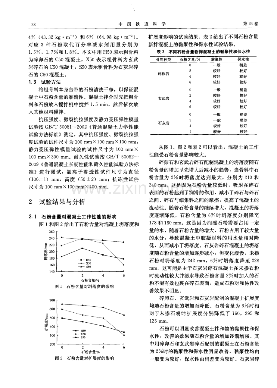 粗骨料石粉含量对C50高性能混凝土性能的影响研究.pdf_第2页