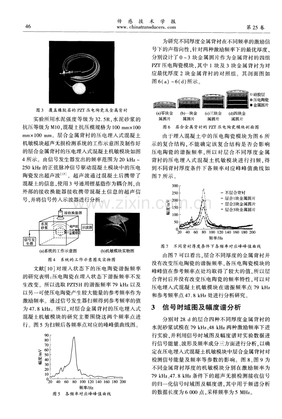 背衬对埋人混凝土中压电陶瓷电一声特性的影响.pdf_第3页